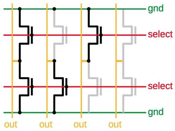 A schematic corresponding to the eight bits above.