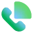 Yeşil bir telefon simgesi şeklindeki Google Voice logosu.