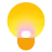 Sarı arka plan üzerinde beyaz ampul simgesi şeklindeki Google Keep logosu.