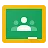 Google Classroom のロゴ。緑の黒板に人型アイコンが描かれている。
