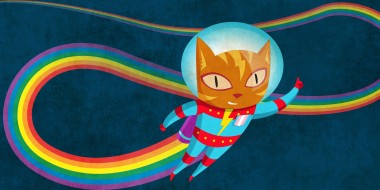 Rainbow space cat